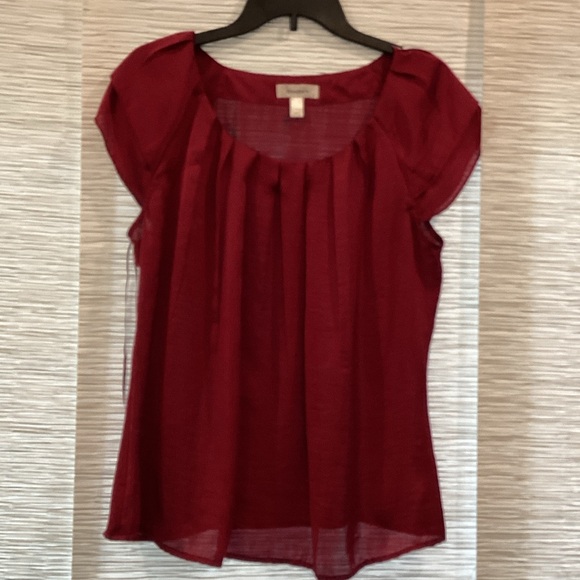 Dress Barn Tops - Dress Barn Deep Red Cap Sleeve Blouse